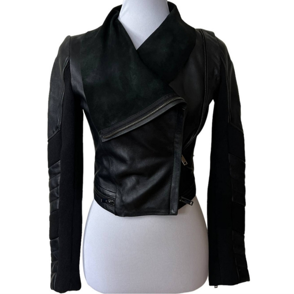 Zara Leather moto biker jacket
